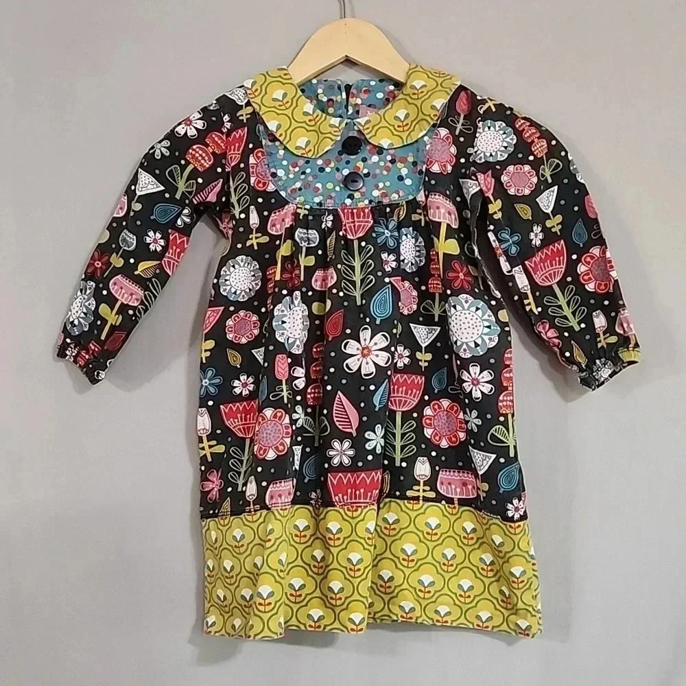 Jelly The Pug‎ Fiesta Christina Floral Polka Dot Dress Kids 4 Style 729